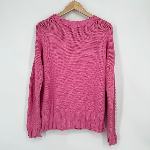 Anthropologie by handmade Chunky Knit Cotton Blend Crewneck Hand Knit Sweater - Picture 7 of 12